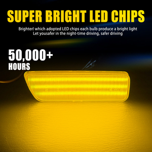 Luz LED ámbar delantera Auxito para parachoques, luz de posición lateral para VW MK4 Golf R32 GTI Jetta Cabrio, 4 luces LED laterales - Product Image 6