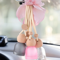 Vente chaude en gros givré coloré Mini 10ml Portable voiture aromathérapie diffuseur bouteille en verre avec corde suspendue