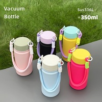 Botella de Agua de Acero Inoxidable 316 de 350 ml con Asa, Ecológica, para Auto, Oficina, Niños, Camping, Venta al Por Mayor