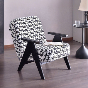 Elegante y cómoda silla de tela para sala de estar con cojines suaves patas de madera maciza diseño moderno sillón con acento silla Lisure - Product Image 6