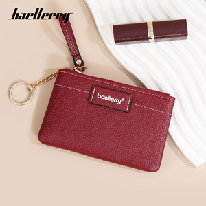 Cartera de Mujer Baellerry, Diseño de Moda, Cartera Compacta y Delgada de Cuero PU con Protección RFID, Color Rojo, Venta al por Mayor, 2025 - Product Image 1