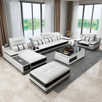 Bestseller Modernes Italienisches Elektrisches Sofa-Set Echtleder Multifunktionale Relaxfunktion Metallecken-Kombination