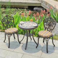 Loisirs d'extérieur Balcon Tables et chaises Couloir de jardin Cour Petite table basse Table mosaïque en fonte d'aluminium à l'extérieur
