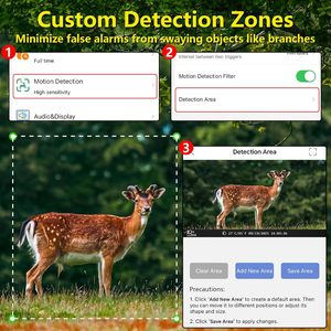 Caméra de chasse WiFi 60MP en gros, vision nocturne 1296P, étanche IP66, détection de mouvement, écran 2 pouces, portée 30-40 pieds - Product Image 2