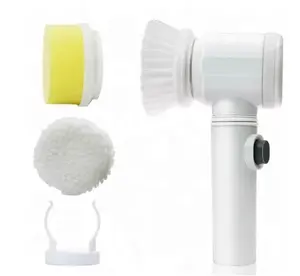 Brosse de nettoyage électrique pour la salle de bain Outil de nettoyage de cuisine USB 5 en 1 Brosse de baignoire à main Brosse électrique pour nettoyer l'évier