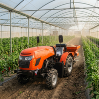 Tracteur compact multifonctionnel 25 CV pour serres, avec cadre de sécurité et conception étroite, idéal pour divers types de serres, vergers et exploitations agricoles