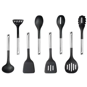 Set di utensili da cucina in Silicone Set di strumenti con manico in acciaio inossidabile 8 pezzi utensili da cucina utensili antiaderenti Heat HQCU0011