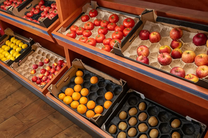 Bandejas de Papel Kraft Marrón para Frutas, Ventiladas, Apilables, Ecológicas, Biodegradables y Compostables, para Vendedores de Verduras - Product Image 5