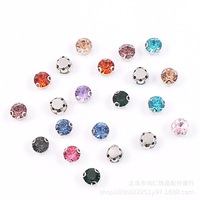 Strass en cristal rond à griffes 3D, sans nickel, écologiques, à coudre à la main, pour vêtements et accessoires, vente en gros