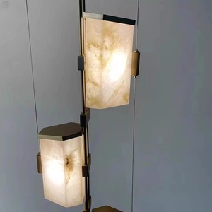 Modern Minimalist Marble Pendant Light Led Rectangle Bedroom Hotel Decorative Fixture - Product Image 3
