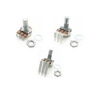Potentiomètre de contrôle de volume à double gang à angle droit de 16 mm B100K