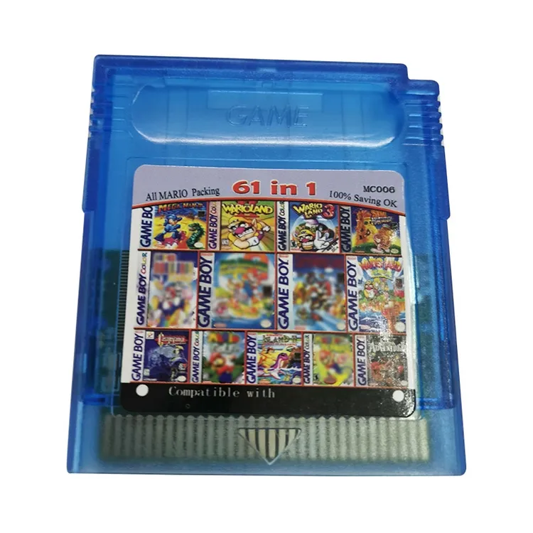 फैक्टरी निर्माता अनुकूलित वीडियो गेम कार्ड 32 बिट गेम ब्वॉय रंग के लिए 1 में खेल कारतूस 61