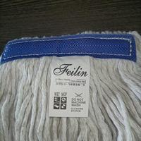 Serpillère en coton robuste de 16 oz avec tête de préhension bleue et manche en aluminium pour le nettoyage en profondeur des sols de cuisine et de salle de bain