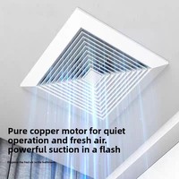Ventilateur d'extraction mural moderne carré en ABS à haute vitesse, silencieux, avec roulement à billes, petit ventilateur électrique pour salle de bain, extraction d'air frais, OEM