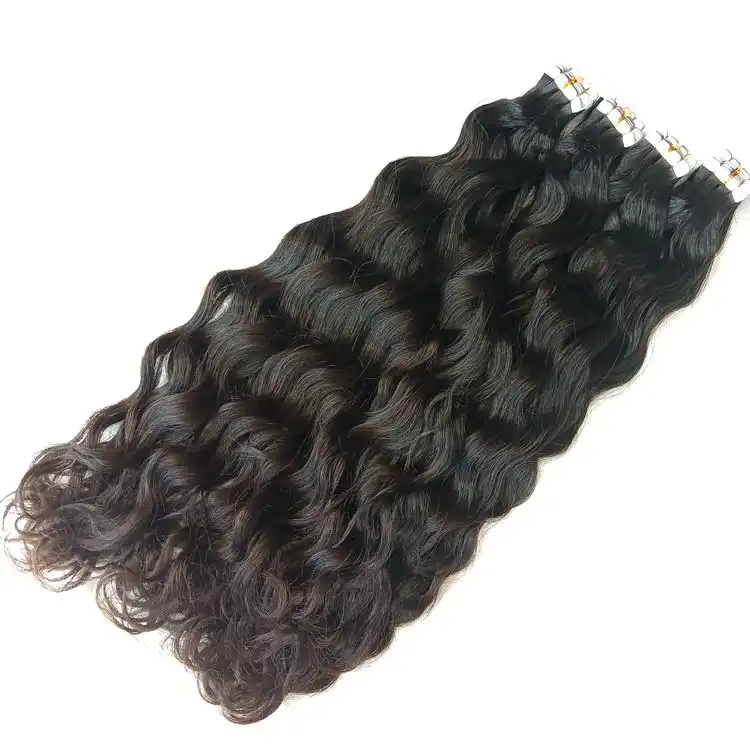 Натуральные индийские Волосы Класса 12 А, Фирменная лента для наращивания натуральных волнистых волос, поставщик человеческих волос, оптовый рынок Дубая