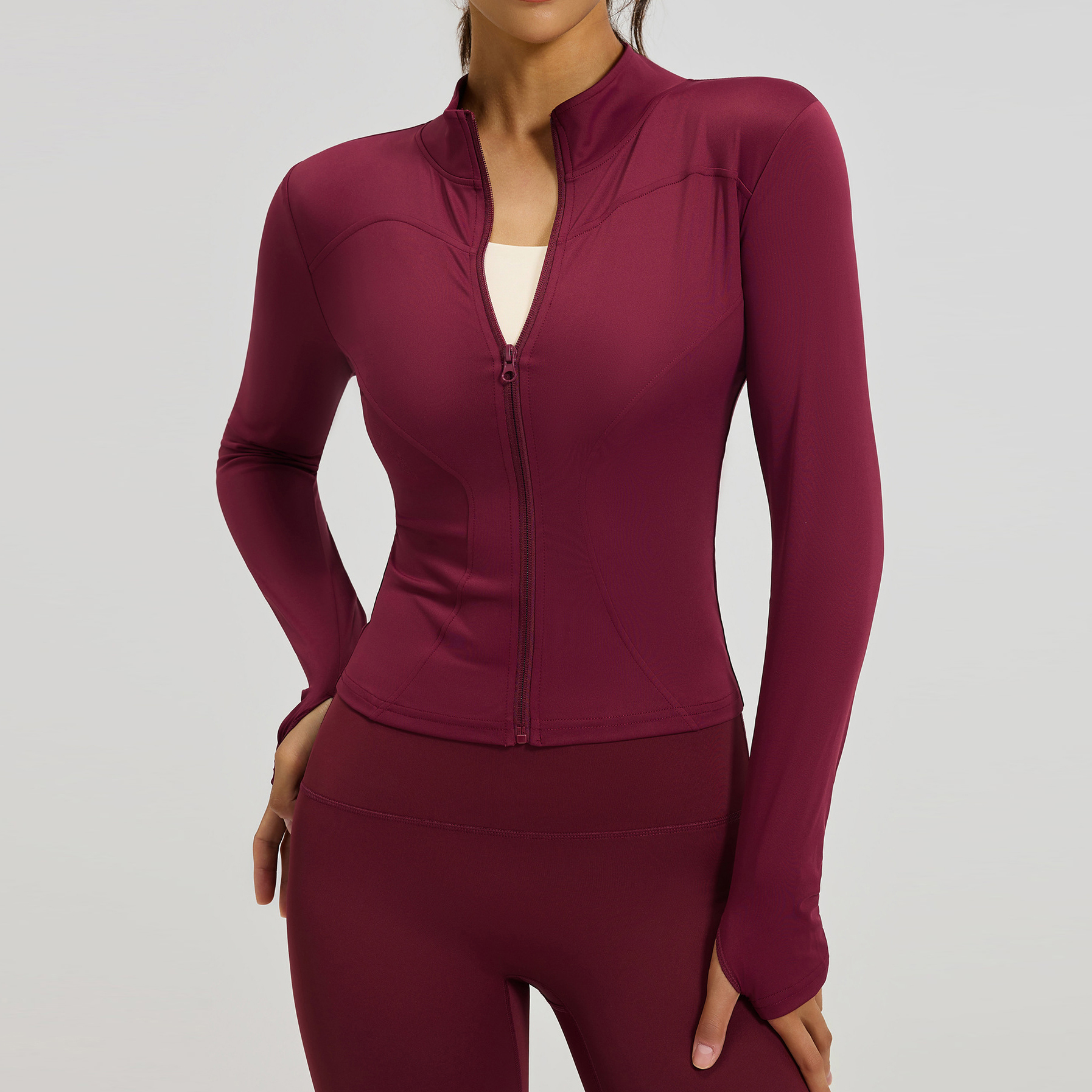 High Elastic Slim Fitness Sports Jacket for Female Long Sleeves Yoga Top for Running and Yoga Active Tops