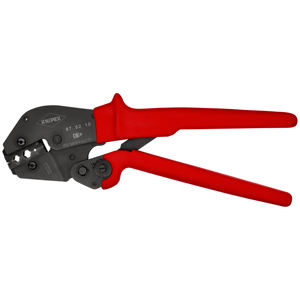 Pince à sertir KNIPEX 97 52 10, également adaptée à une utilisation à deux mains, avec revêtement plastique antidérapant, finition polie, 250 mm - Product Image 1
