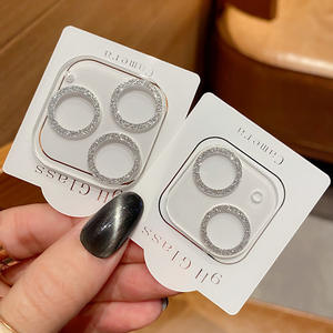 ฟิล์มกระจกเลนส์กล้องป้องกันหน้าจอสำหรับ iPhone 14 Pro Max เลนส์กลิตเตอร์ฝาครอบเต็มกระจกอลูมิเนียมสูง - Product Image 1