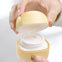 Tarro de Crema Facial Acrílico Amarillo Claro de Lujo con Tapa de Plástico y Pulverizador para Loción, Crema para Ojos, Mascarilla Facial y Champú de Kinpack