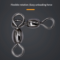 Swivel Pancing 3 Arah Saltwater Crane dari Baja Anti Karat, Konektor Kait Senar Pancing, Swivel Ganda