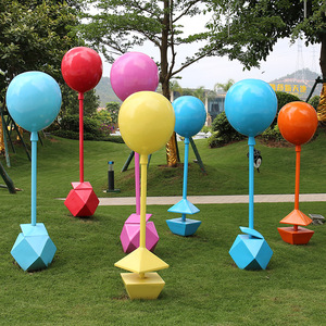 <b>Balloon</b> Sculpture Stainless Steel Fiberglass Outdoor Landscape <b>Decoration</b> Irregular Geometric Modern Design Floor Mount - Product Image 4