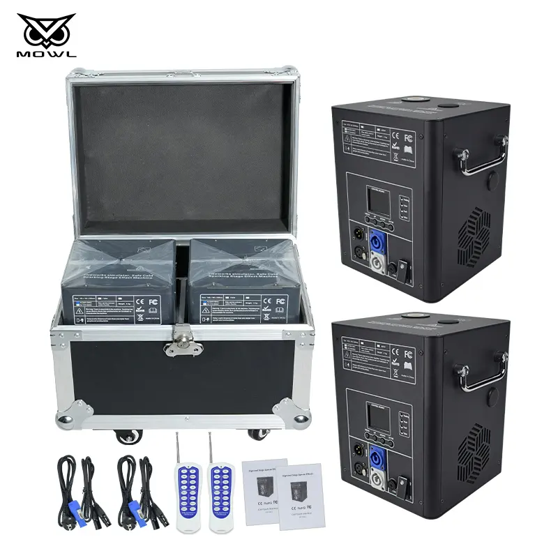 Machine d'effets spéciaux de scène de disco de mariage 2pcs 750 W Fireworks Sparkler Cold Spark Machine avec Flight Case