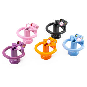 Новый дизайн, розовый пластиковый мужской замок целомудрия, отрицательный рабский член, клетка, кольцо для пениса для мужчин - Product Image 3