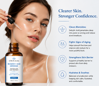 Sérum hydratant liquide pour le visage ETRUN ALISA à la niacinamide et à l'acide salicylique biologiques, contrôle du sébum