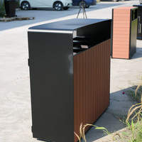 Mobilier d'extérieur Poubelle en bois Poubelle classée Poubelle à l'extérieur de la rue Parc Tri des déchets Poubelle à poussière de recyclage commerciale