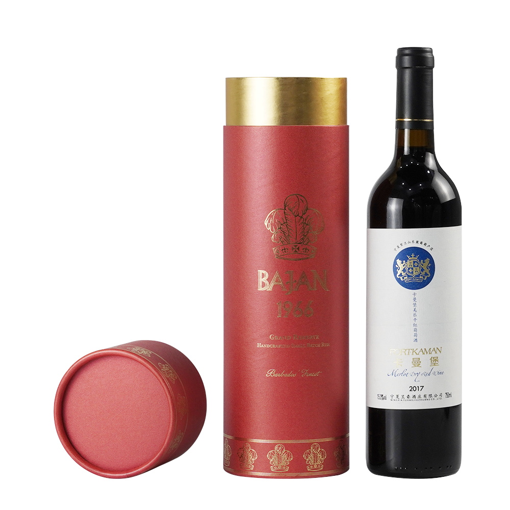 Beverage Wine Bottle Display Box Velvet Pillow Inserted Embossed Hotstamping