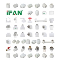Raccords de tuyauterie PPR blancs IFAN OEM, raccords en plastique pour l'eau, connecteurs de tubes, raccords filetés, raccords de plomberie PPR