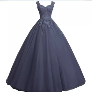 <b>Ball</b> Gown Evening Dress Royal Blue Chiffon Sweetheart Neckline Empire Waist Floral Print Long Party Dress - Product Image 2