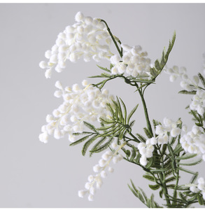 K161 Yboland Fleurs artificielles en acacia, Mimosa jaune, Branche de cerisier, Décoration florale pour mariage et cadeau de la Fête <span class=keywords><strong>des</strong></span> Femmes - Product Image 6