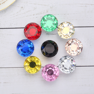 다이아몬드 모양 크리스탈 유리 캐비닛 손잡이 및 손잡이 드레서 서랍 손잡이 주방 캐비닛 손잡이 가구 손잡이 하드웨어 - Product Image 2