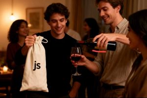 กระเป๋าใส่ไวน์และแชมเปญแบบพกพาทำจากผ้าฝ้าย - Product Image 5