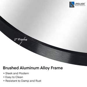 Top Seller <strong>Large</strong> Round <strong>Circle</strong> Wall Decor <strong>Mirror</strong> Bath <strong>Mirror</strong> with Black Metal Frame Metal - Product Image 2
