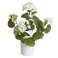 Petit bonsaï artificiel, centre de table, fleurs de bégonia blanches en soie, plantes en pot, 33 cm, décoration de Noël pour la maison