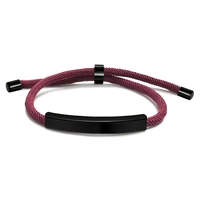 Bracelet tressé porte-bonheur unisexe en acier inoxydable avec logo personnalisé, corde ajustable faite à la main et gravure vierge pour hommes et femmes, style tendance