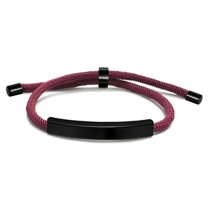 Logo personalizzato Unisex <span class=keywords><strong>bracciale</strong></span> in acciaio inossidabile fortunato tessuto fatto a mano corda regolabile <span class=keywords><strong>con</strong></span> <span class=keywords><strong>incisione</strong></span> in bianco per gli uomini donne stile alla moda - Product Image 3