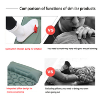 Matelas de camping gonflable de haute qualité, épaisseur 5 cm, avec pompe à pied intégrée, matelas pneumatique auto-gonflant pour la randonnée en plein air