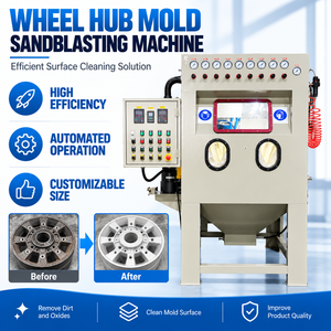 Machine de <span class=keywords><strong>sablage</strong></span> automatique, cabine de <span class=keywords><strong>sablage</strong></span> rotative pour jantes en alliage, élimination de la rouille et de la <span class=keywords><strong>peinture</strong></span>, nettoyage de surface - Product Image 1