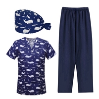 Infirmière médicale personnalisé gommages uniformes ensembles femmes soins infirmiers costume casquette hauts bas trois pièces ensembles