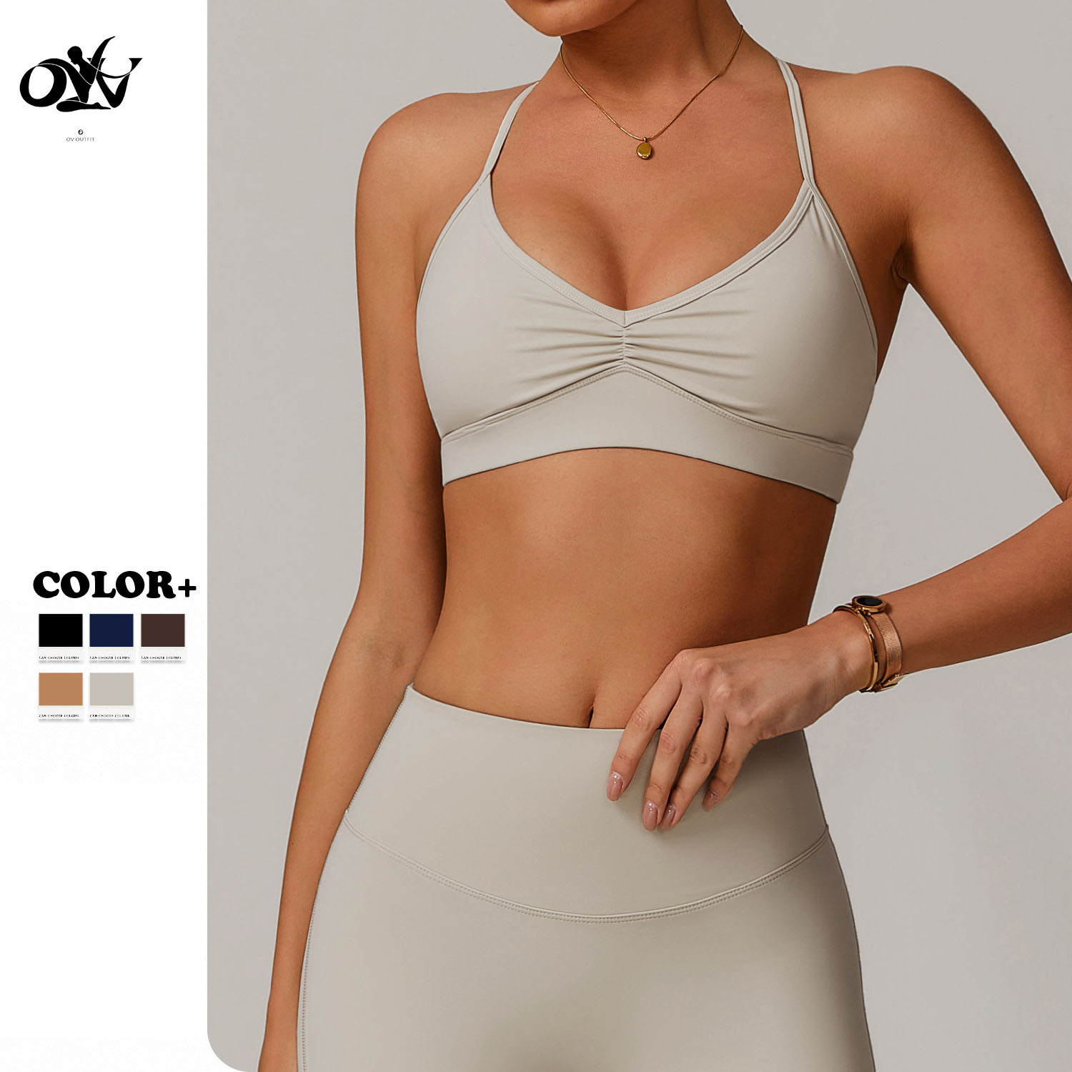 Quick-drying V-neck Yoga Bra for Women Cross Beautiful Back Wrinkle Yoga tank Top High Quality Comfortable Soft Gym Sports Bra