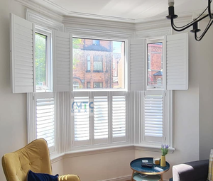 Obturateur de fenêtre intérieur en bois pour bricolage Décoration blanche Volets à plusieurs niveaux pour votre maison COUVERTURE de fenêtre intérieure - Product Image 6