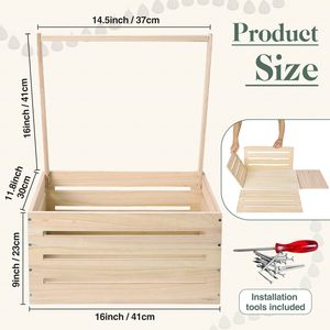 Présentoir de Comptoir en <span class=keywords><strong>Bois</strong></span> Naturel avec Tringle de Suspension, Boîte de Rangement en <span class=keywords><strong>Bois</strong></span> pour Foulards, Vêtements de Bébé, Ceintures – Organisateur de Vitrine pour la Vente au Détail - Product Image 2