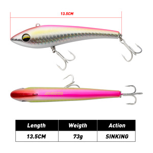 <span class=keywords><strong>Esche</strong></span> <span class=keywords><strong>Artificiali</strong></span> <span class=keywords><strong>Vibranti</strong></span> Affondanti da 73g 135mm, Tipo Pencil Wobblers VIB, Crankbait per la Pesca di Marlin, Tonno e Grandi Predatori - Product Image 2