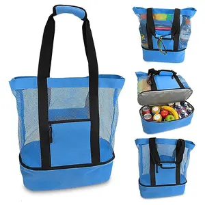 Borsa da pranzo a mano con isolamento termico utile per conservare bevande a spalla borsa da picnic in rete borsa Tote da spiaggia