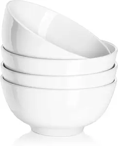 Wholesale Porcelain Bowls White Round Bowl Set for Dessert, Ice Cream, Salad, Fruit