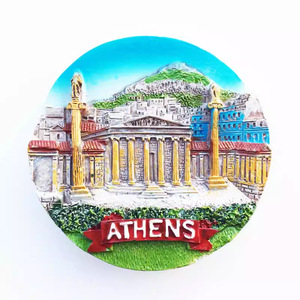 Personnalisé Résine Artisanat Réfrigérateur Aimant Creative Athènes Repère Drapeau Capitale Grecque pour Noël Pâques Décor Tourisme - Product Image 1