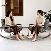 Fauteuil à bascule ergonomique en tissu et bois de frêne, design moderne et épuré, détachable, lavable, écologique, pour salon, balcon ou bureau